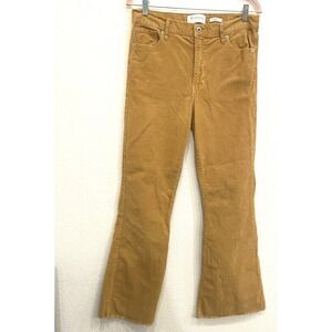 Re Generation Flower Flare Wide Leg‎ Hippie Brown Corduroy Pants Size 13/31